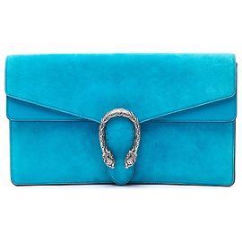 Clutch Dionysus de gamuza azul Gucci