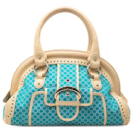 Borsa a mano dome Celine Blue Macadam Canvas - Céline