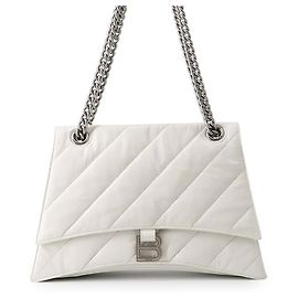Borsa a tracolla con catena Balenciaga in pelle bianca