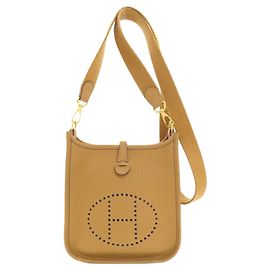 Hermès Borsa a tracolla Hermes Evelyne TPM in pelle Light Brown
