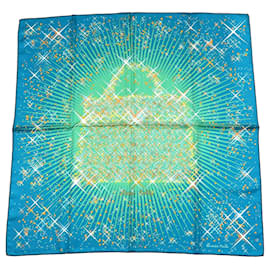 Hermès Magic Kelly Dimitri Rybaltchenko Pañuelo de Seda 90cm Azul Verde