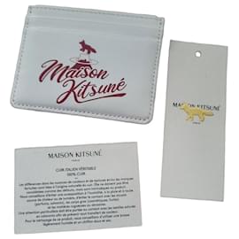 Autre Marque Maison Kitsuné Leather Card Holder - White