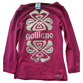 Galliano Long Sleeve T-Shirt with Gold Motif