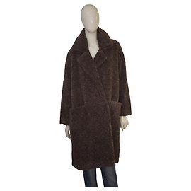 Autre Marque Abrigo Teddy MILLA Marrón de Pelo Sintético Shearling Chaqueta Larga Oversized talla S