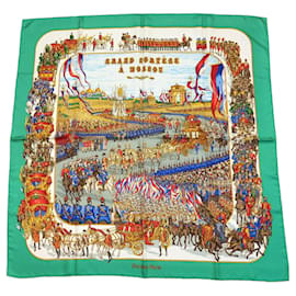 Hermès Grand Cortège à Moscou Foulard in Seta 90 cm Verde