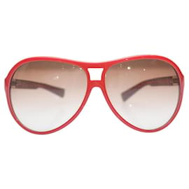 MARC JACOBS Oversized Aviator Sonnenbrille Rot mit braun verlaufenden Gläsern Retro - Marc Jacobs