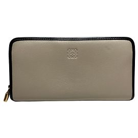 Loewe langes Portemonnaie aus beigem und schwarzem Leder