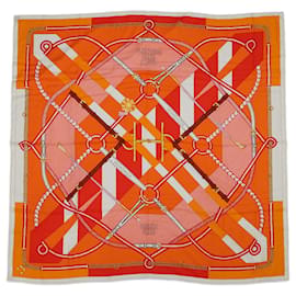 Stola in cashmere e seta Hermes Orange e White - Hermès