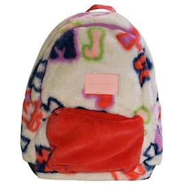 MARC JACOBS Rucksack aus Kunstpelz mit Graffiti-Logo Red Pocket Cuddle - Marc Jacobs