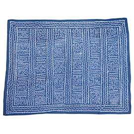NUEVO PAREO HERMES MAXI ESTAMPADOS GRÁFICOS NDOP ALGODÓN AZUL + CAJA SARONG - Hermès