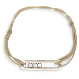 BRACCIALE IN CORDONE MESSIKA CARE(S) ORO BIANCO 18K DIAMANTI MOVE 14140-WG BEIGE