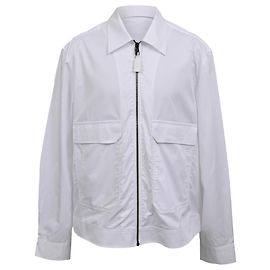 Neil Barrett leichte Zip-up Hemdjacke aus weißer Baumwolle
