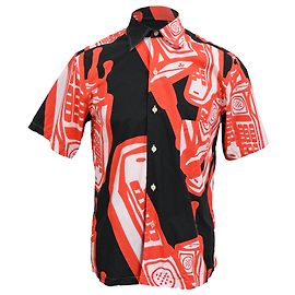 Maison Martin Margiela Maison Margiela Kurzarmhemd mit Mobiltelefon-Print der 80er Jahre aus multicolored Baumwolle