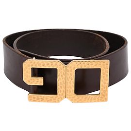 Dolce & Gabbana Dolce and Gabbana Logo DG tono oro in pelle marrone