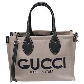 Gucci Small Logo-Print Tote Bag aus beigem Canvas