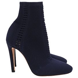Botines Vires de punto elástico Gianvito Rossi en poliéster azul marino