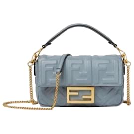 Fendi Mini Borsa Baguette Azzurro