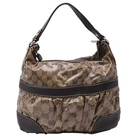 Borsa a tracolla Gucci GG Crystal in tela rivestita Beige