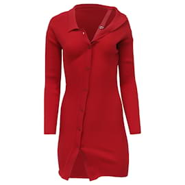 Mini abito Jacquemus La Robe Maille Colin in lana rossa