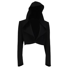 Alaïa Bolero-Jacke mit Kapuze aus schwarzer Viskose