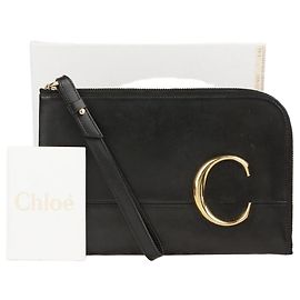 Chloé Clutch portafoglio con tracolla e zip Logo