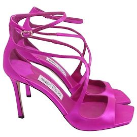 Tacones Azia Jimmy Choo en satén rosa