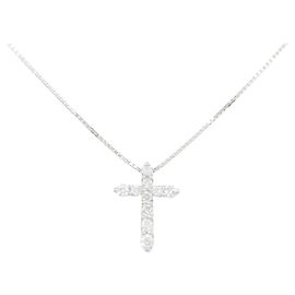 Autre Marque Au750 Cross Diamond Necklace
