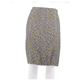 Falda azul con estampado de leopardo caqui - Louis Vuitton