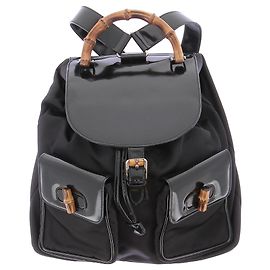 Gucci "Vintage Bamboo" Rucksack aus Lackleder