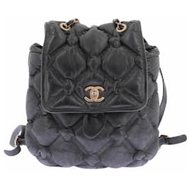 Gesteppter Rucksack aus schwarzem Leder - Chanel