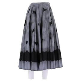 Falda midi Dior gris con estampado de algodón