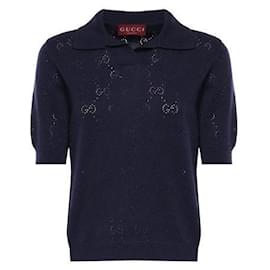 Kurzarm- Polo aus Strick - Gucci