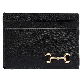 Gucci Porta-cartões Horsebit dourado preto