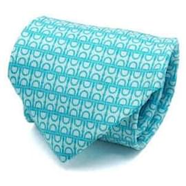 Blue Chandal Motif Silk Tie - Hermès