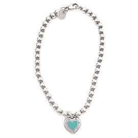 Tiffany & Co Bracciale a perle con ciondolo cuore Return to Heart in argento