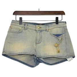 Pantalones cortos hot pants de algodón para mujer con detalle de clip - Versace