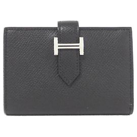 Hermès Tarjetero Hermes Bearn en piel Epsom negra