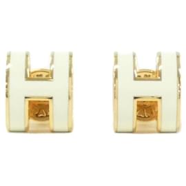 Orecchini a lobo Hermes Pop H MINI Gold and White - Hermès
