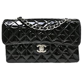 Chanel Timeless - Classic Double Flap Quilted Crinkled Patent Medium