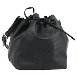 LOUIS VUITTON Borsa a tracolla Petit Noe in pelle Epi Nera M44102 LV Auth 196225