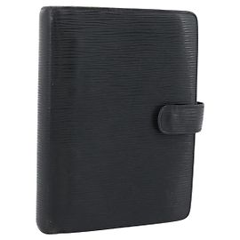 LOUIS VUITTON Epi Agenda MM Portada de Agenda Negro R20042 LV Auth 193797