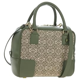 Borsa a mano LOEWE Amazona 19 Canvas 2way Beige Gold Auth 196053SAM