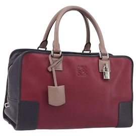 Borsa a mano LOEWE Amazona 36 in pelle viola argento autentica 195986A