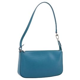 LOUIS VUITTON Epi Pochette Accessoires Pouch Cyan M40823 LV Auth 196344V