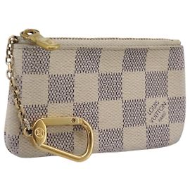 LOUIS VUITTON Damier Azur Pochette Cles Coin Purse N62659 LV Auth 183517