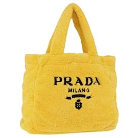 PRADA Tote Bag Pile Yellow Silver Auth ka5626V - Prada