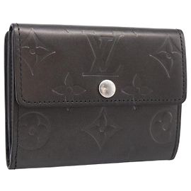 LOUIS VUITTON Monogram Mat Ludlow Coin Purse Noir M65122 LV Auth 183510A
