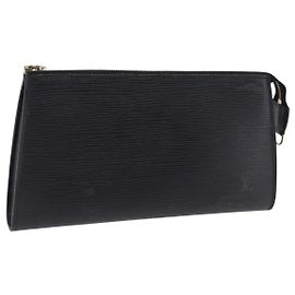 LOUIS VUITTON Epi Pochette Accessoires Accessory Pouch Black M52982 Auth 195038