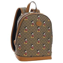 GUCCI Micro GG Supreme Disney Rucksack PVC Beige Gold 552884 Auth 192557SM