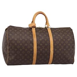 LOUIS VUITTON Monogram Keepall 55 Boston Bag M41424 LV Auth ka5608